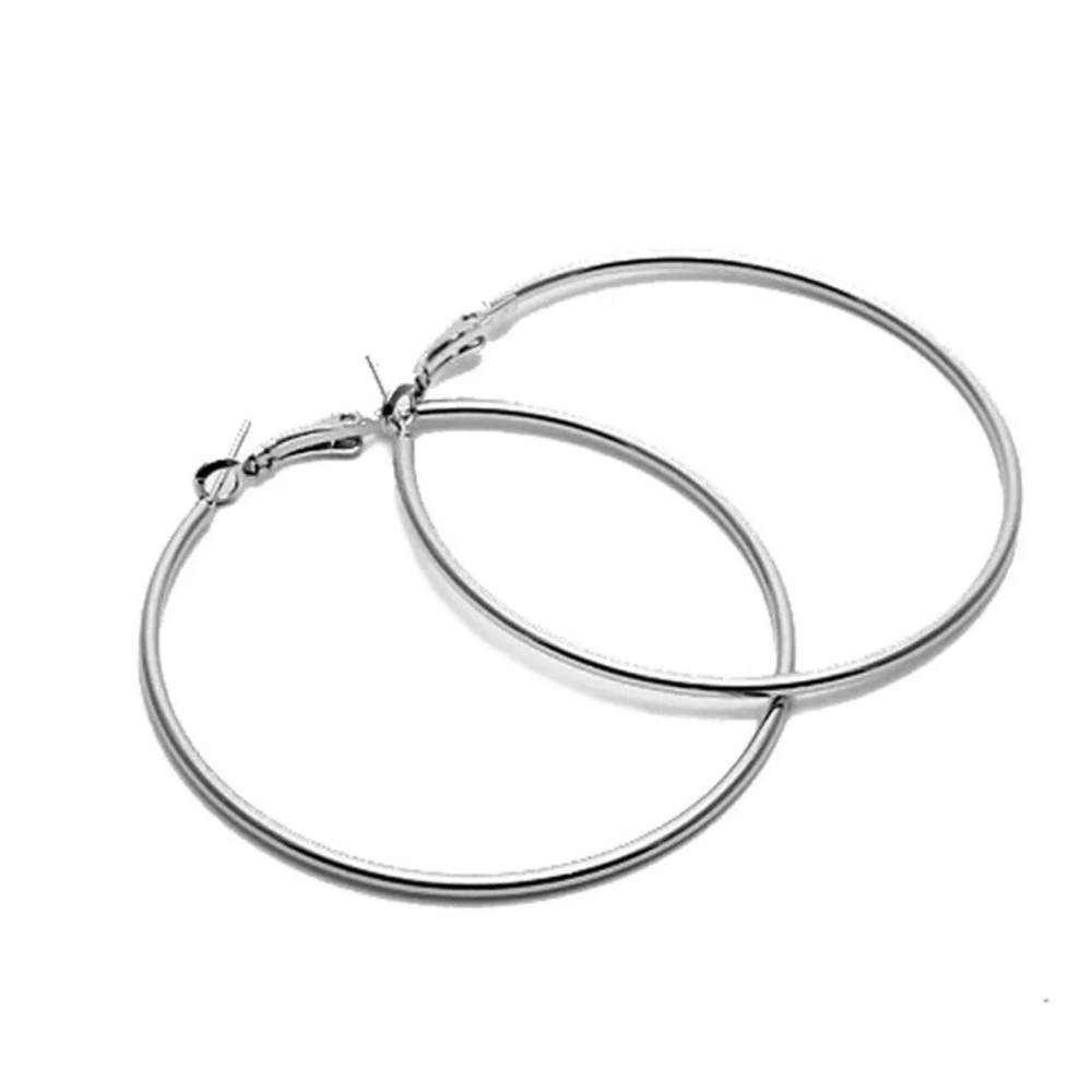 1Pair Big Smooth big ears ring Clear Circle Round Hoop Charm Earrings